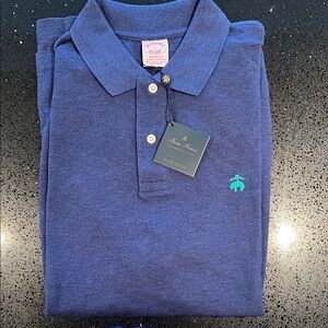 Brooks Brothers Navy Polo with Teal Embroidered Logo